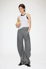 GANNI On Sale Pants in Grey Wool Melange