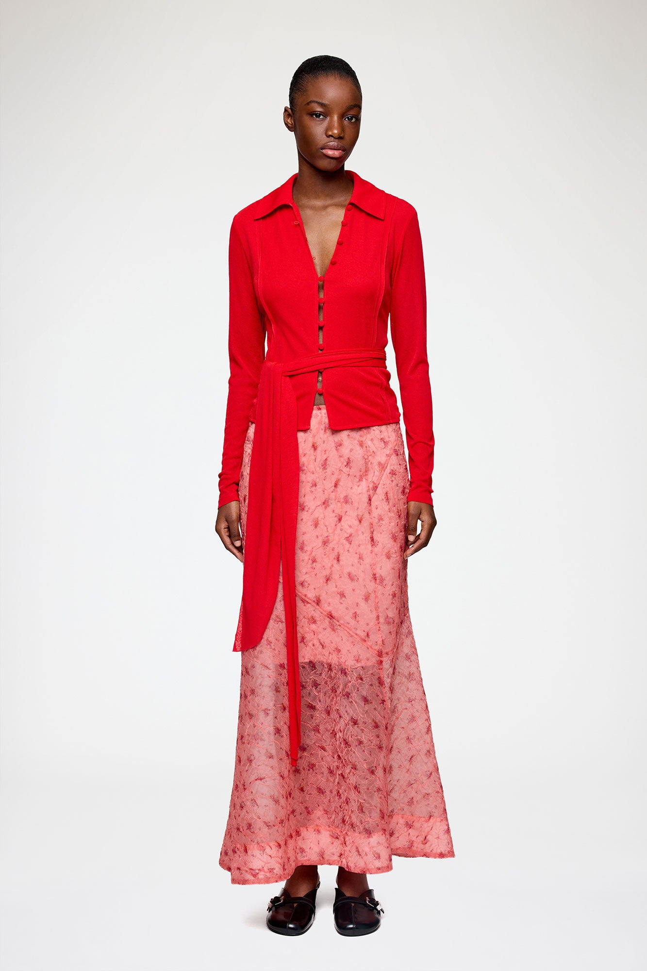 GANNI Outlet Skirt in Printed Shibori Organza