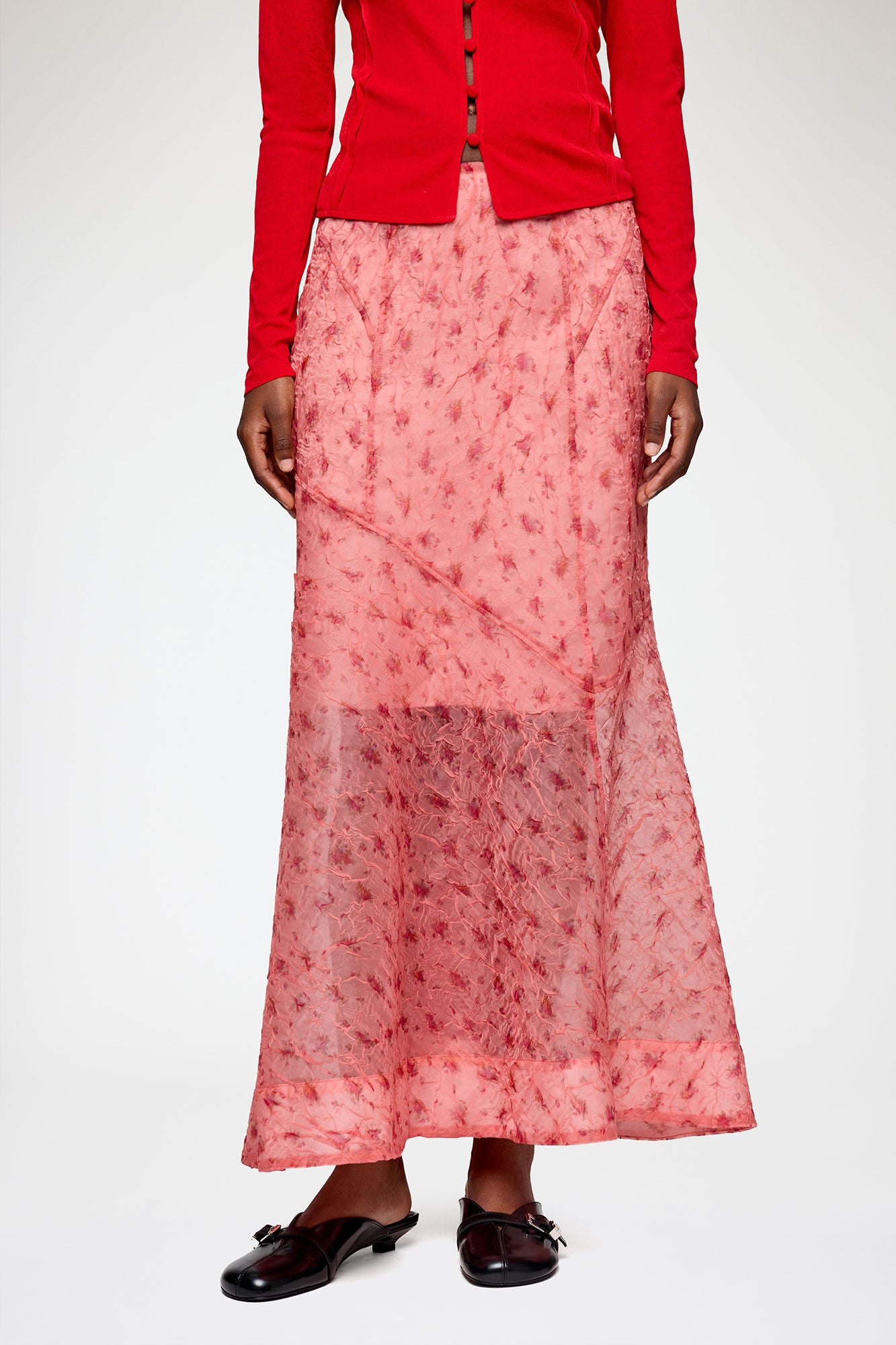 GANNI Outlet Skirt in Printed Shibori Organza
