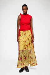 GANNI Hot Sale Skirt in Printed Shibori Organza