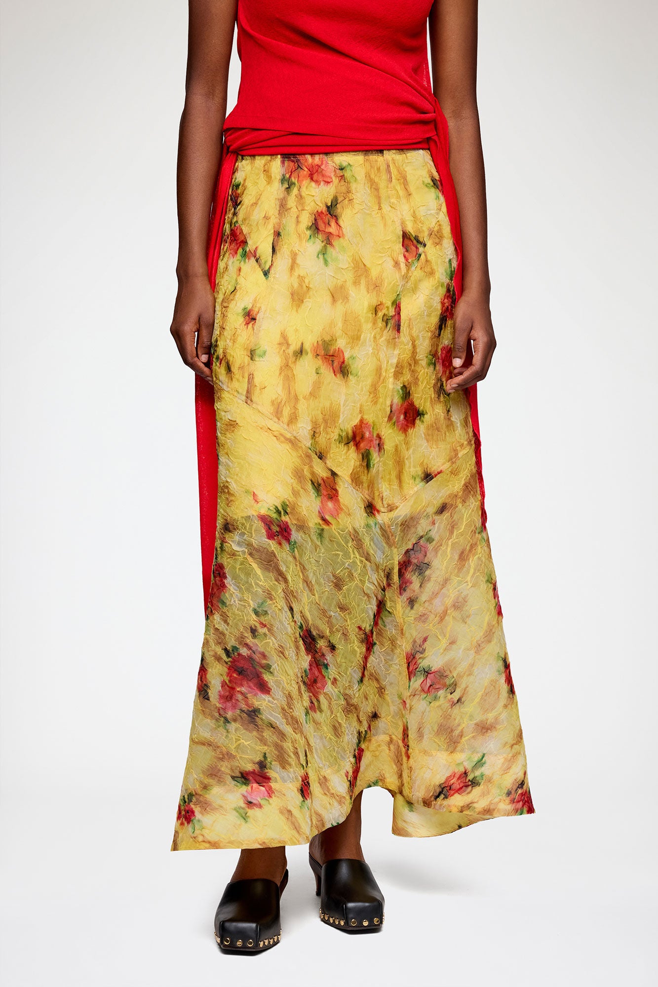 GANNI Hot Sale Skirt in Printed Shibori Organza