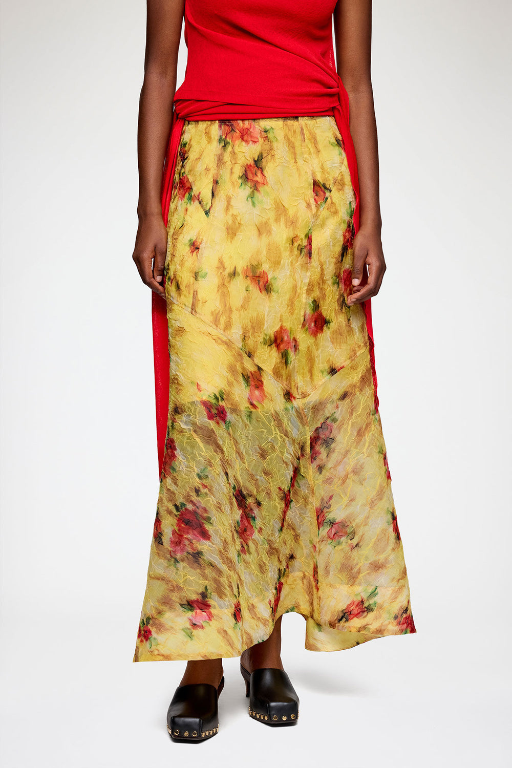 GANNI Hot Sale Skirt in Printed Shibori Organza