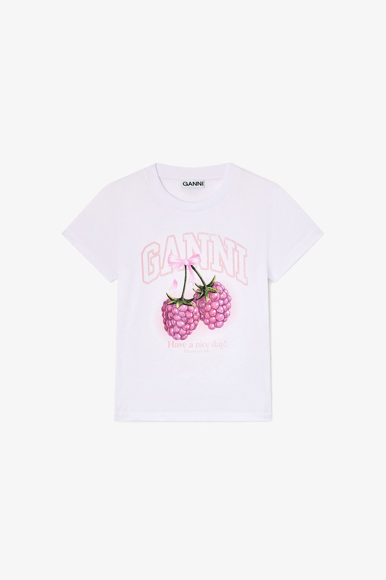GANNI us Baby Fit T-shirt with Raspberry