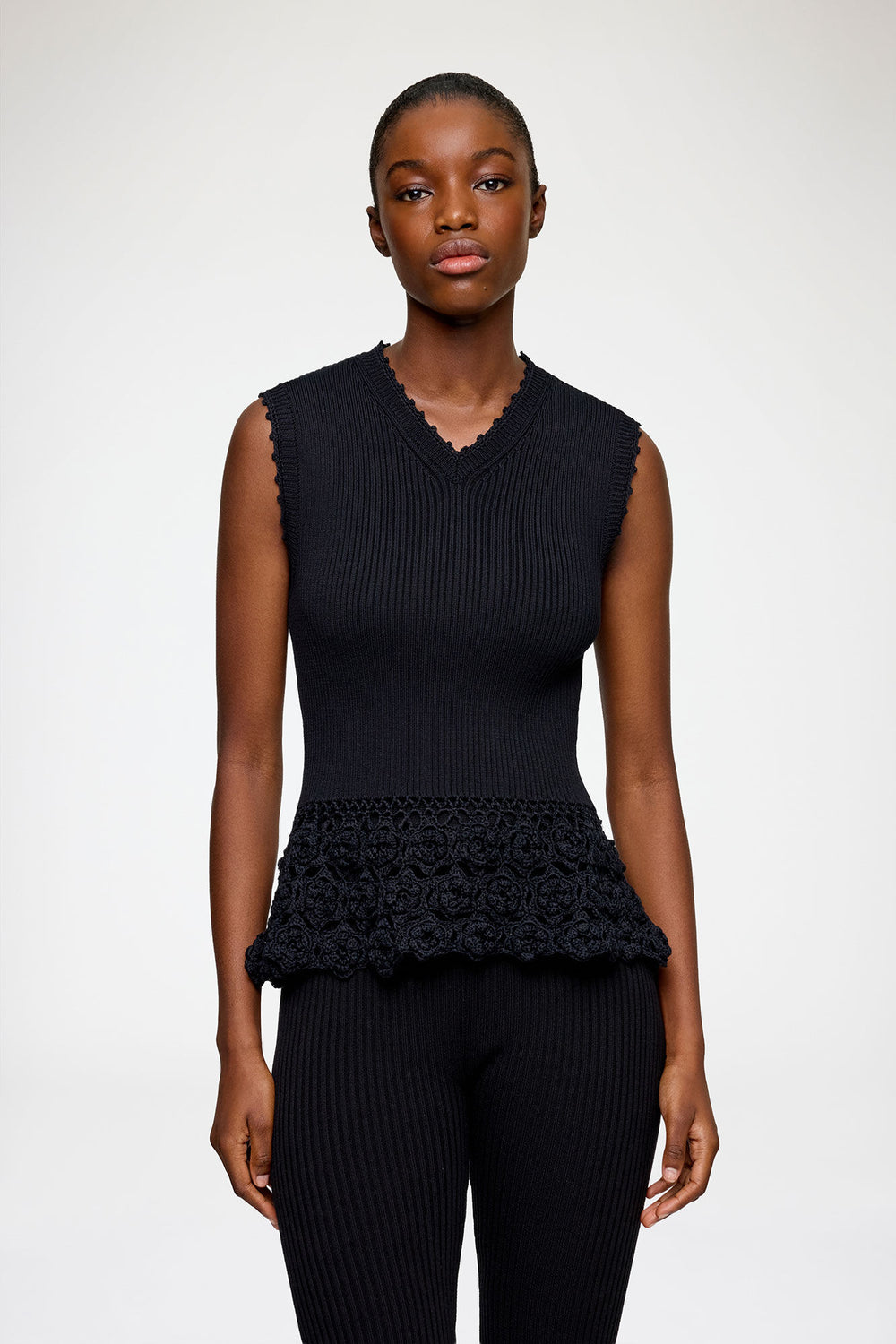 GANNI Online Vest in Cotton Crochet