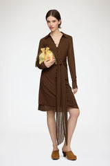 GANNI Discount Short Dress in Marl Mesh