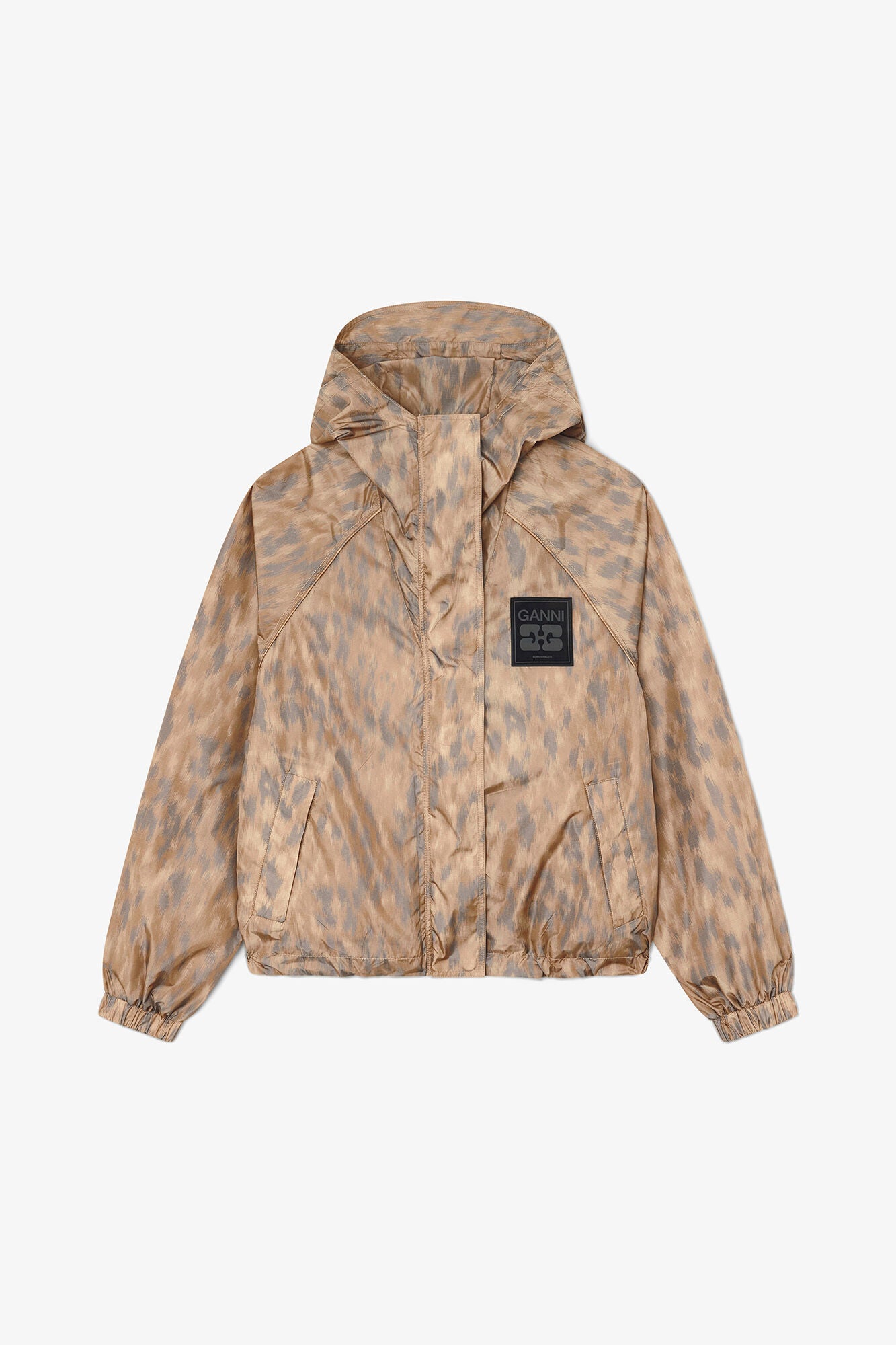GANNI On Sale Flyweight Jacket in Printed Nylon