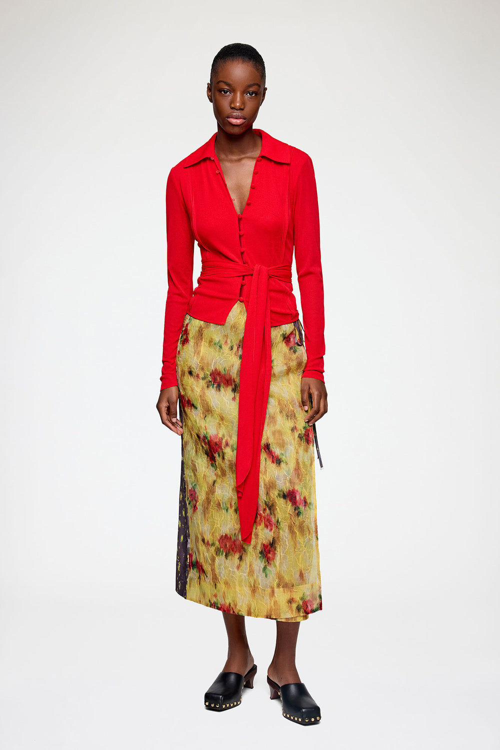 GANNI Outlet Skirt in Color-Block Patchwork
