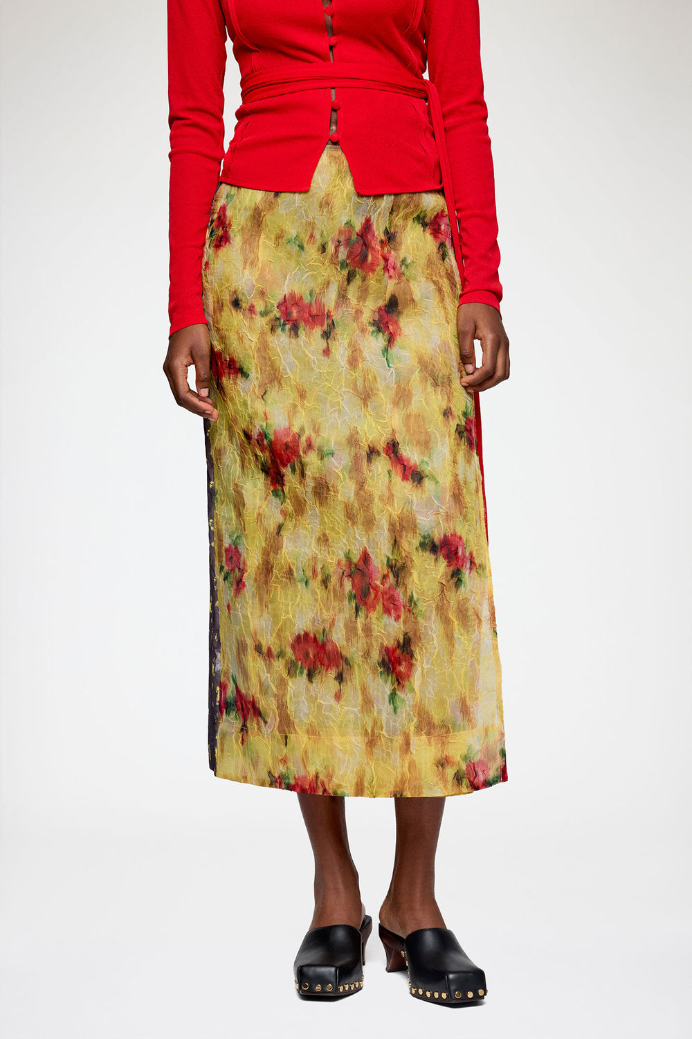 GANNI Outlet Skirt in Color-Block Patchwork