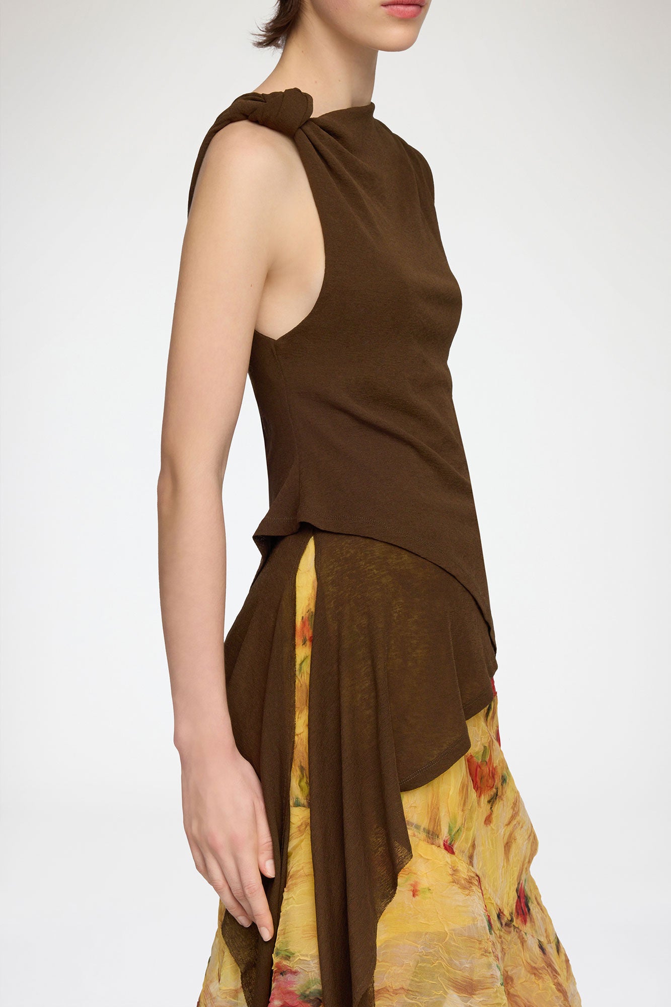 GANNI us Top in Marl Mesh