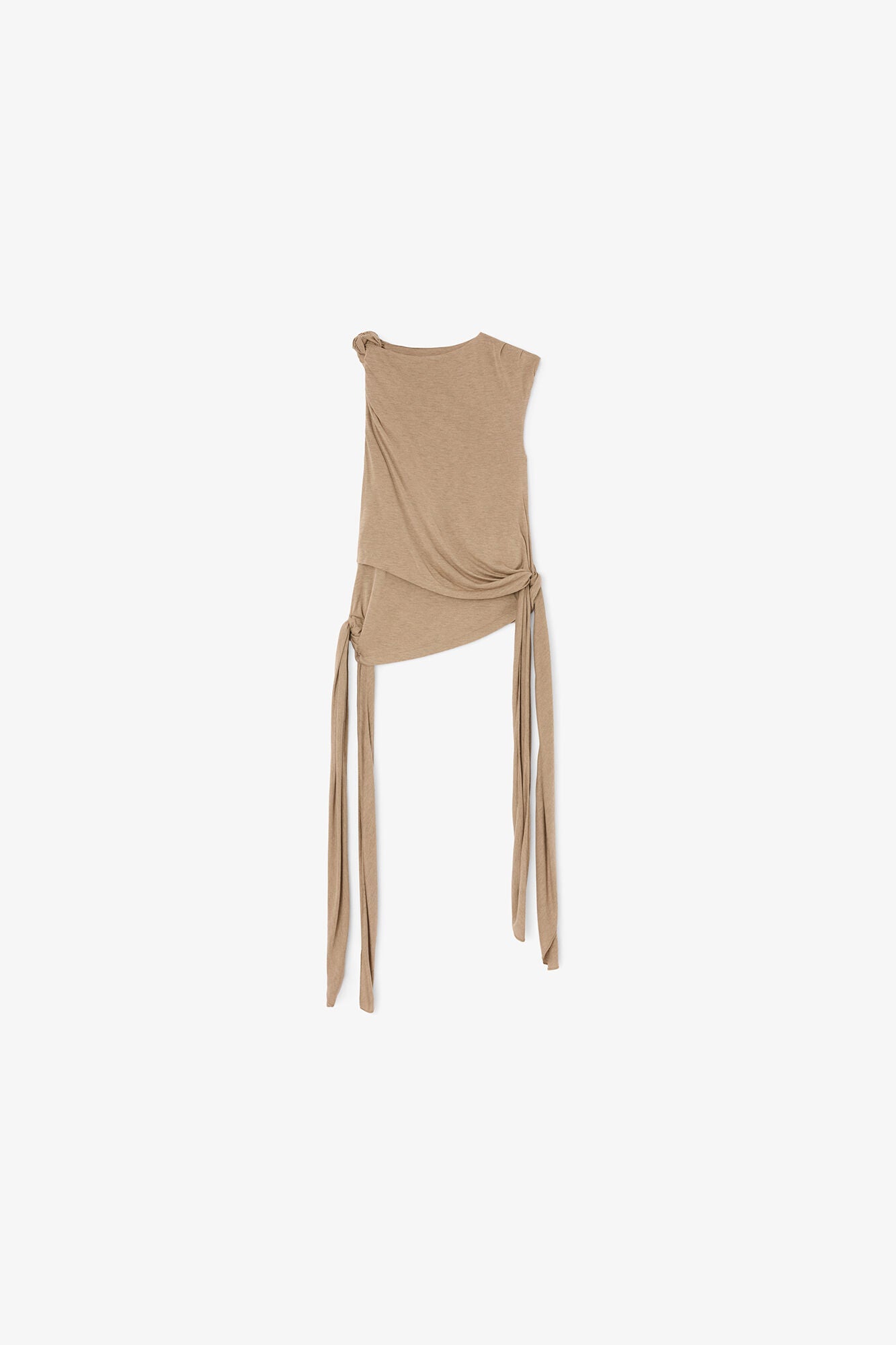 GANNI On Sale Top in Beige Jersey