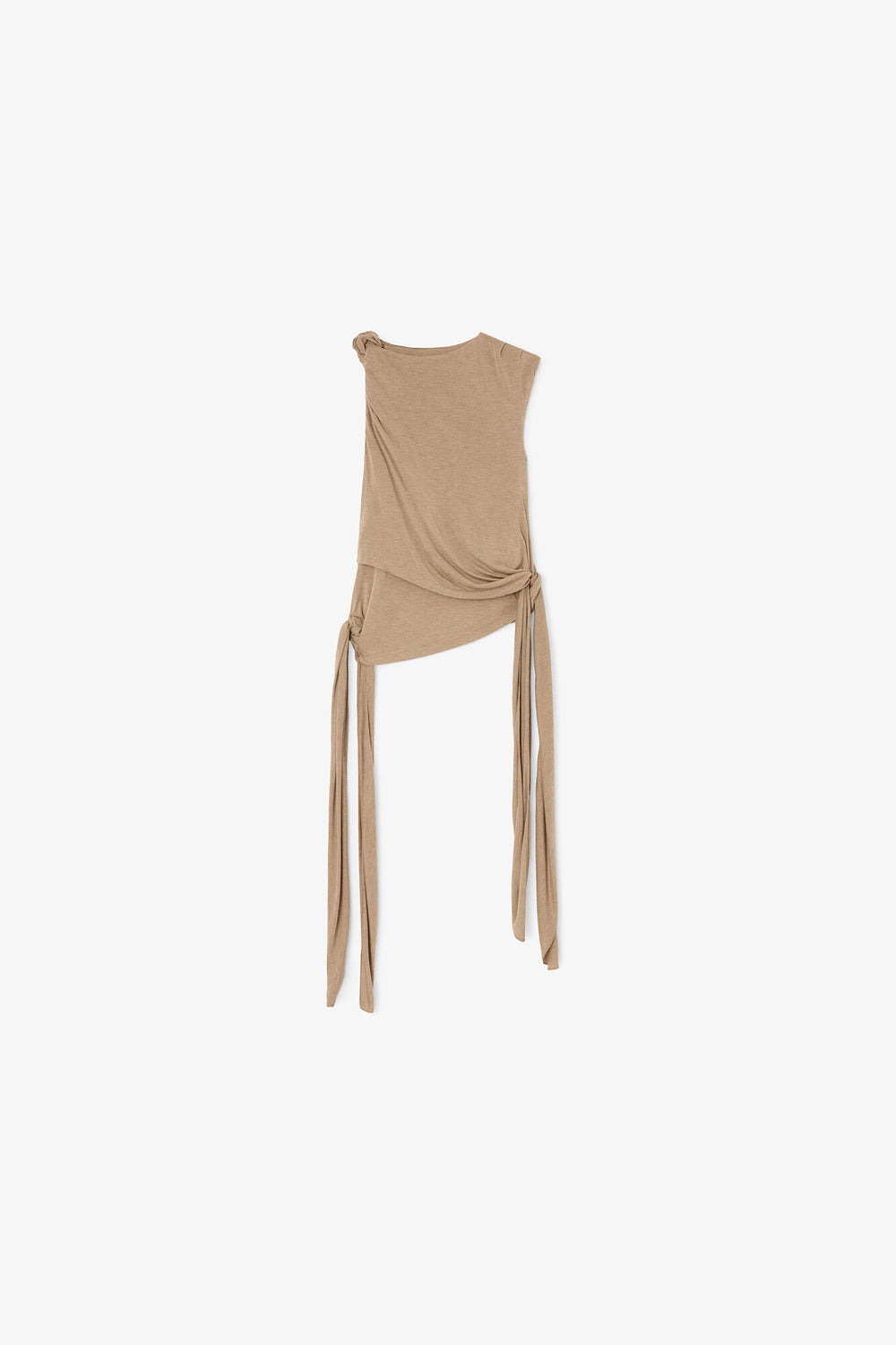 GANNI On Sale Top in Beige Jersey