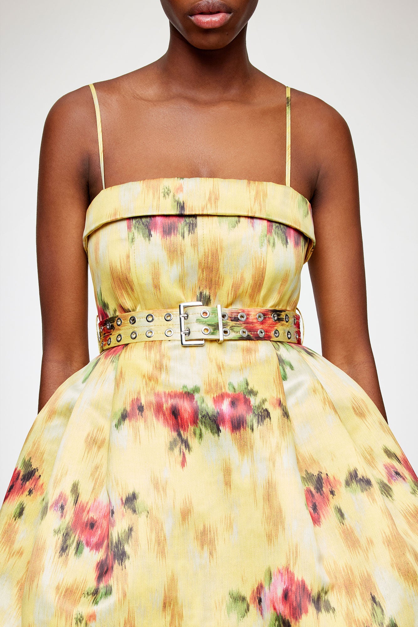 GANNI For Sale Dress in Yellow Printed Satin