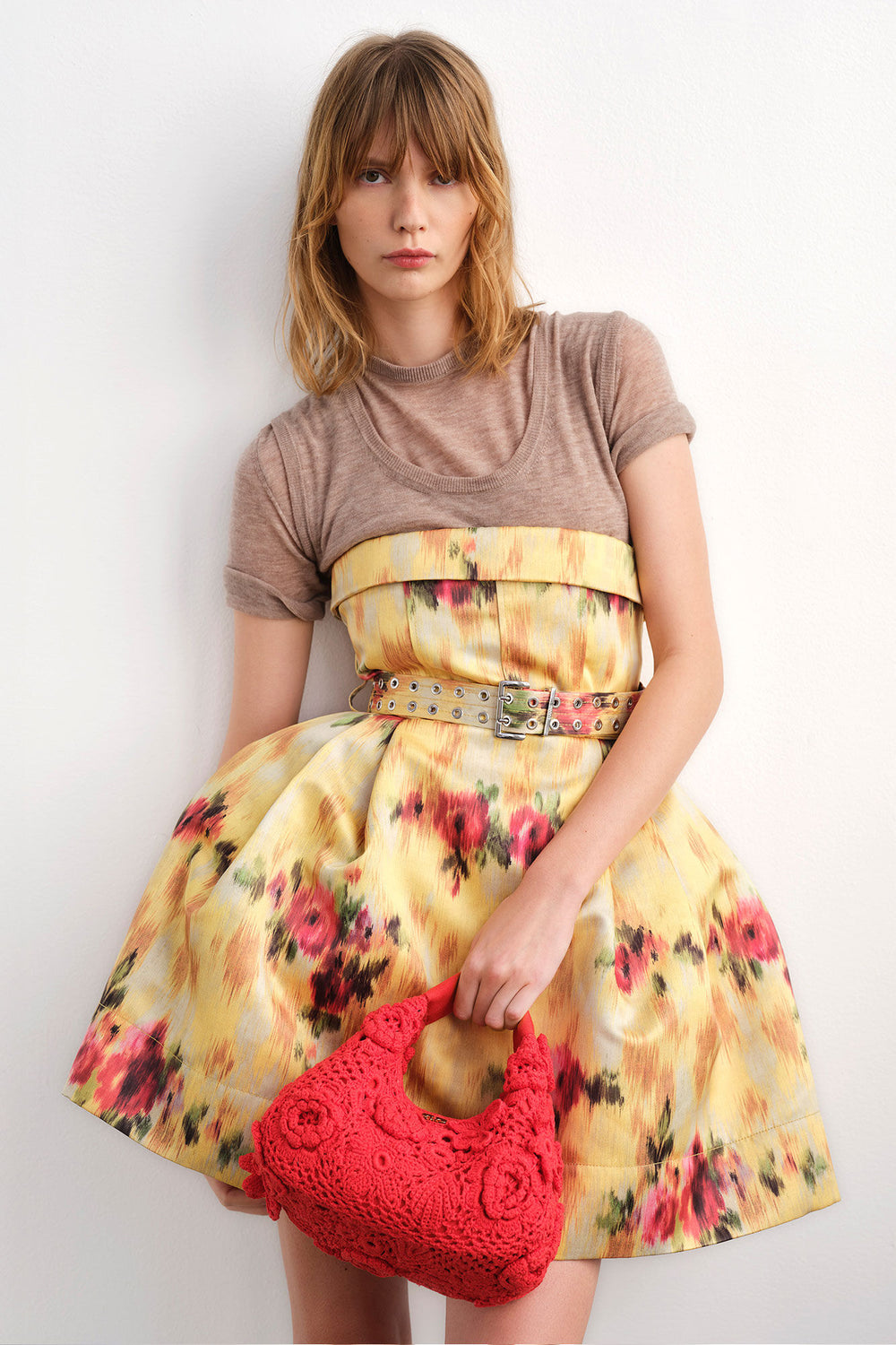 GANNI For Sale Dress in Yellow Printed Satin