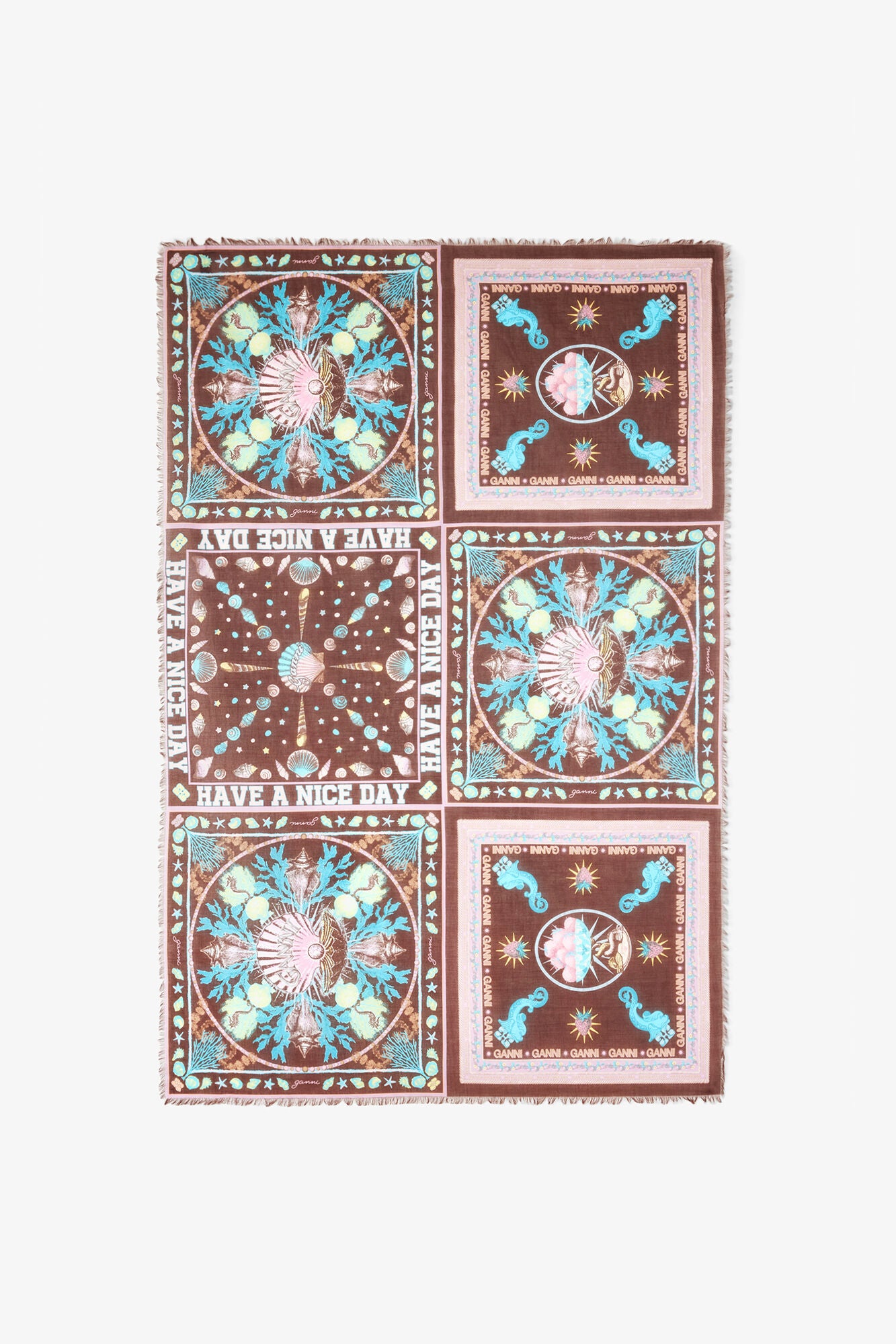 GANNI us Pareu Scarf in Printed Cotton