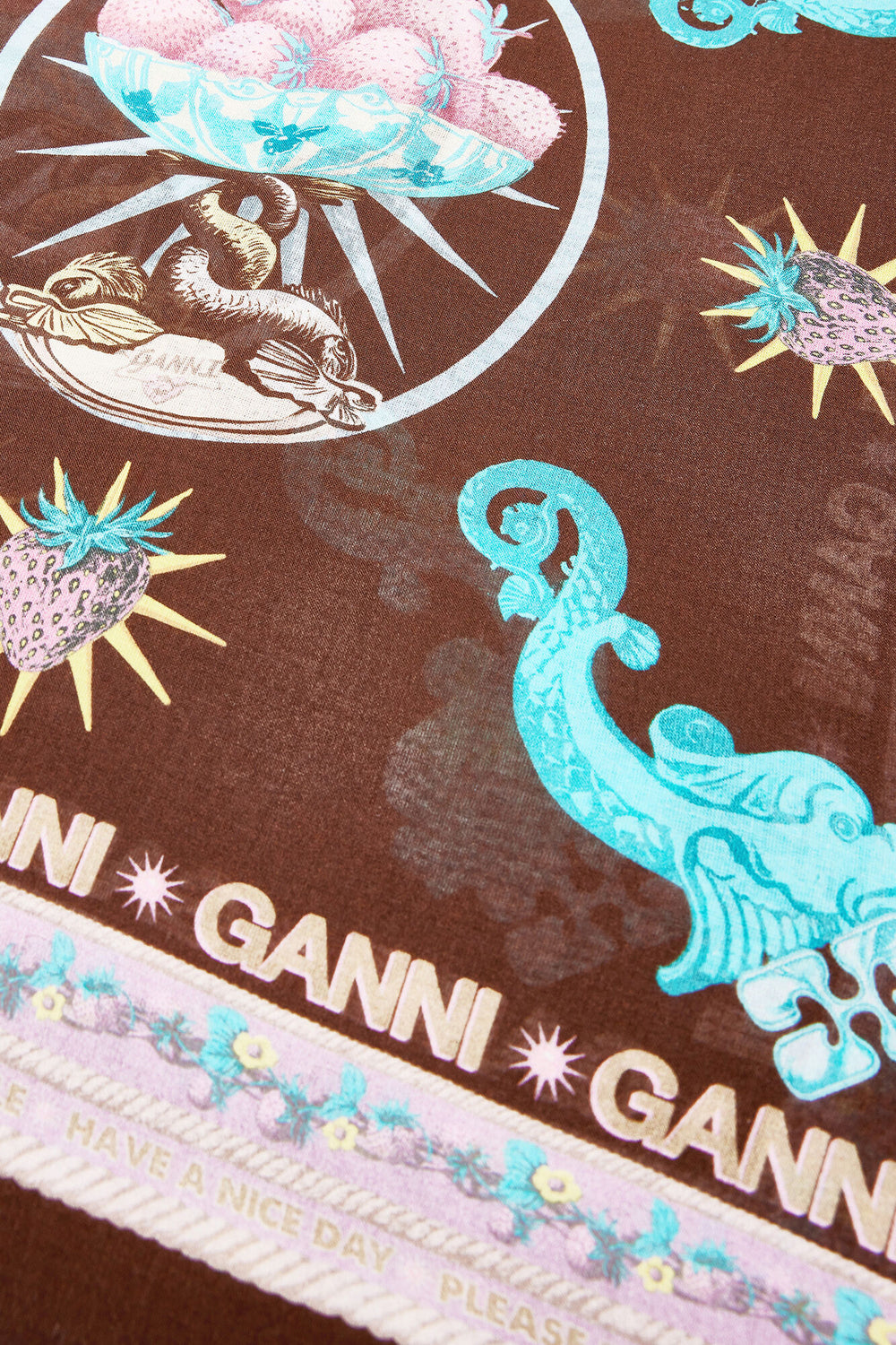 GANNI us Pareu Scarf in Printed Cotton
