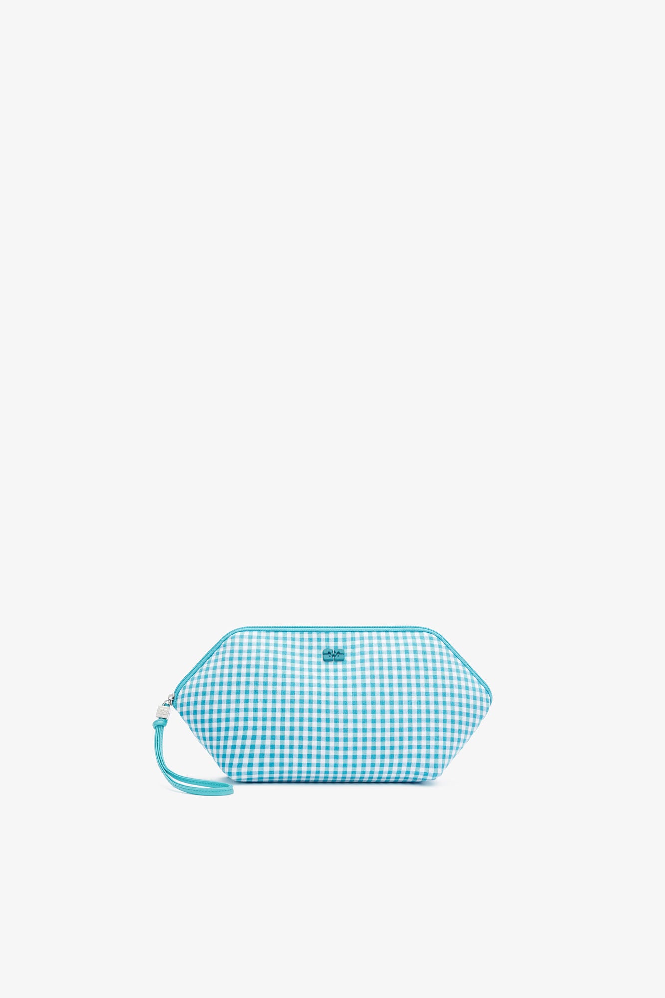 GANNI Sale Blue Curacao Bikini Pouch in Blue Check