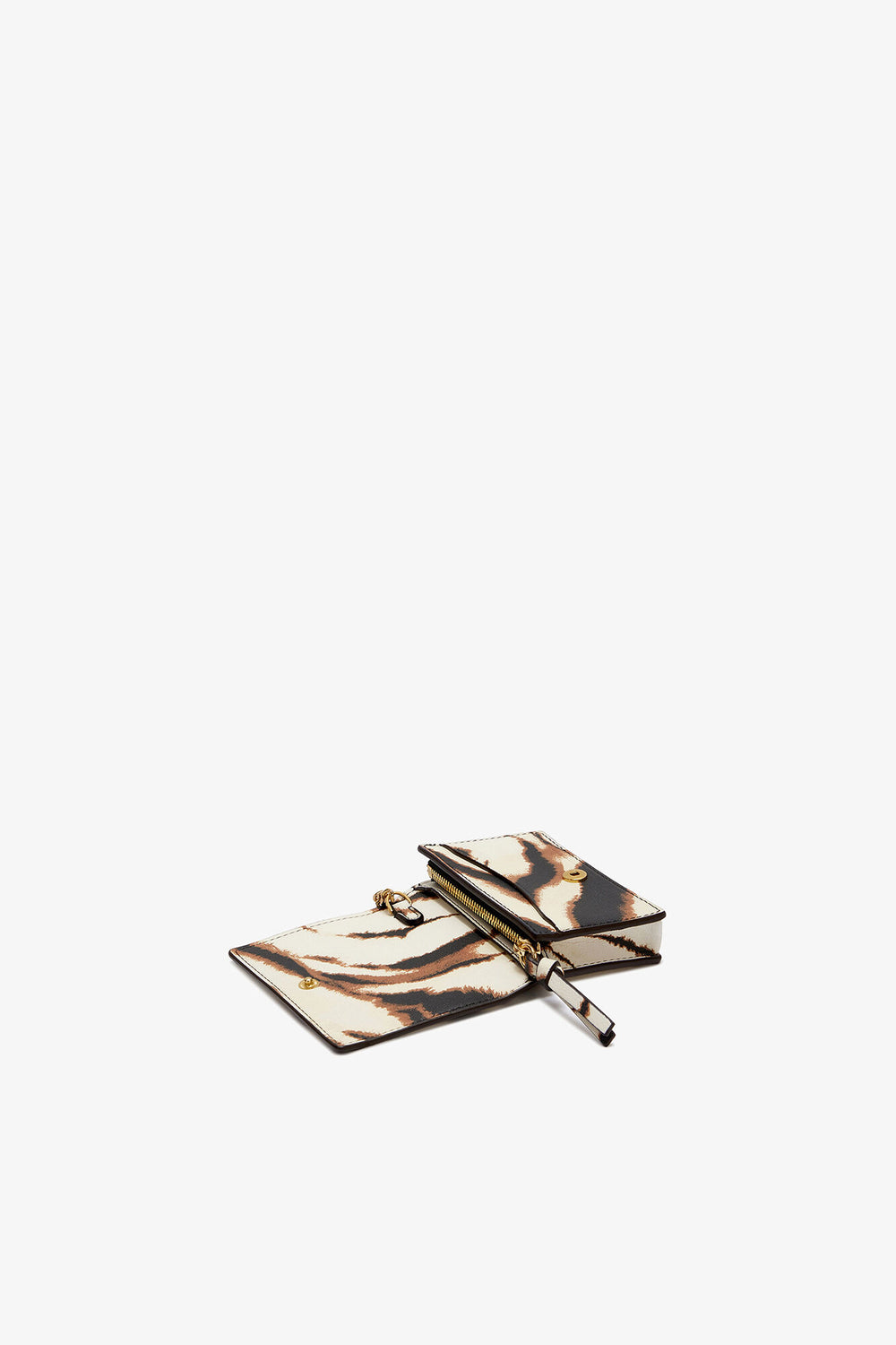 GANNI On Sale Egret Bou Card Holder With Flap in Zebra