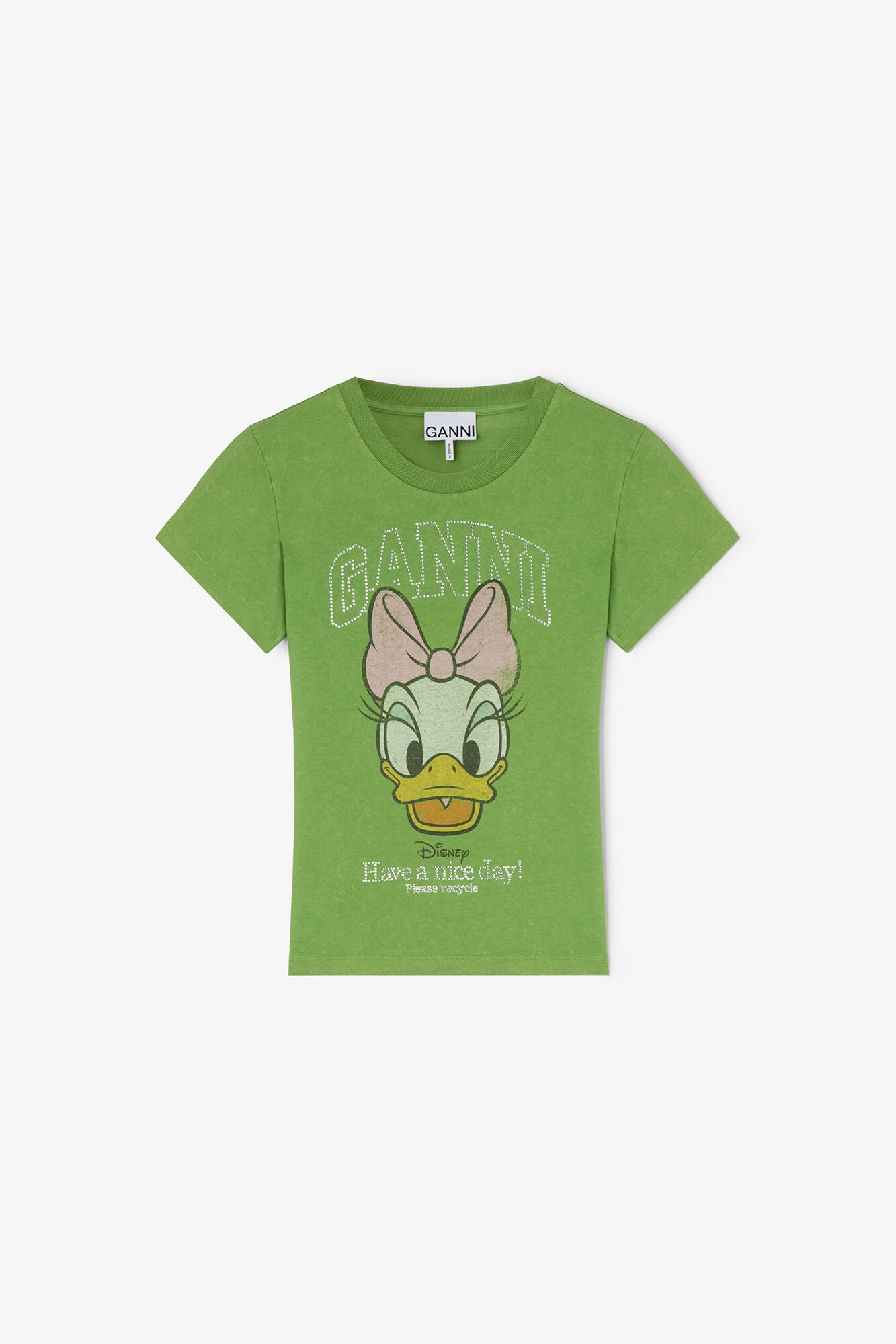 GANNI Outlet Daisy Duck Green Baby Fit T-shirt