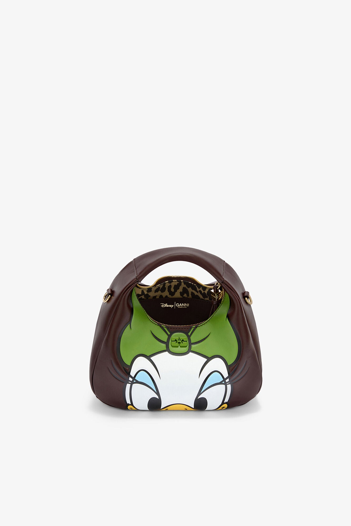 GANNI Outlet Seal Brown Daisy Duck Mini Hobo Bag in Brown