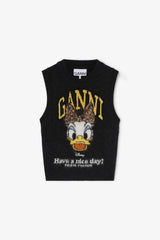 GANNI Online Daisy Duck Graphic Wool Vest
