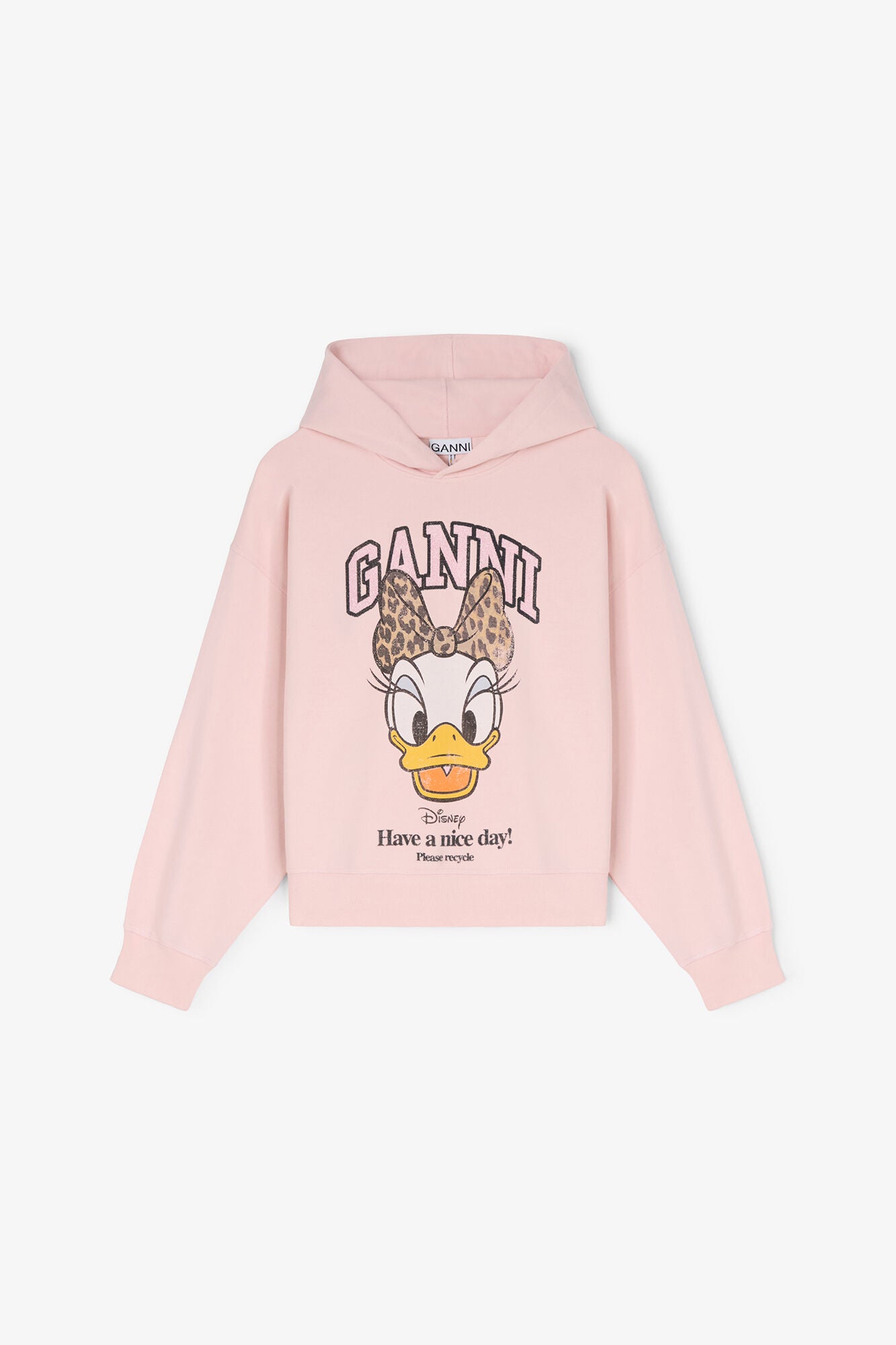 GANNI Sale Daisy Duck Pink Cropped Hoodie
