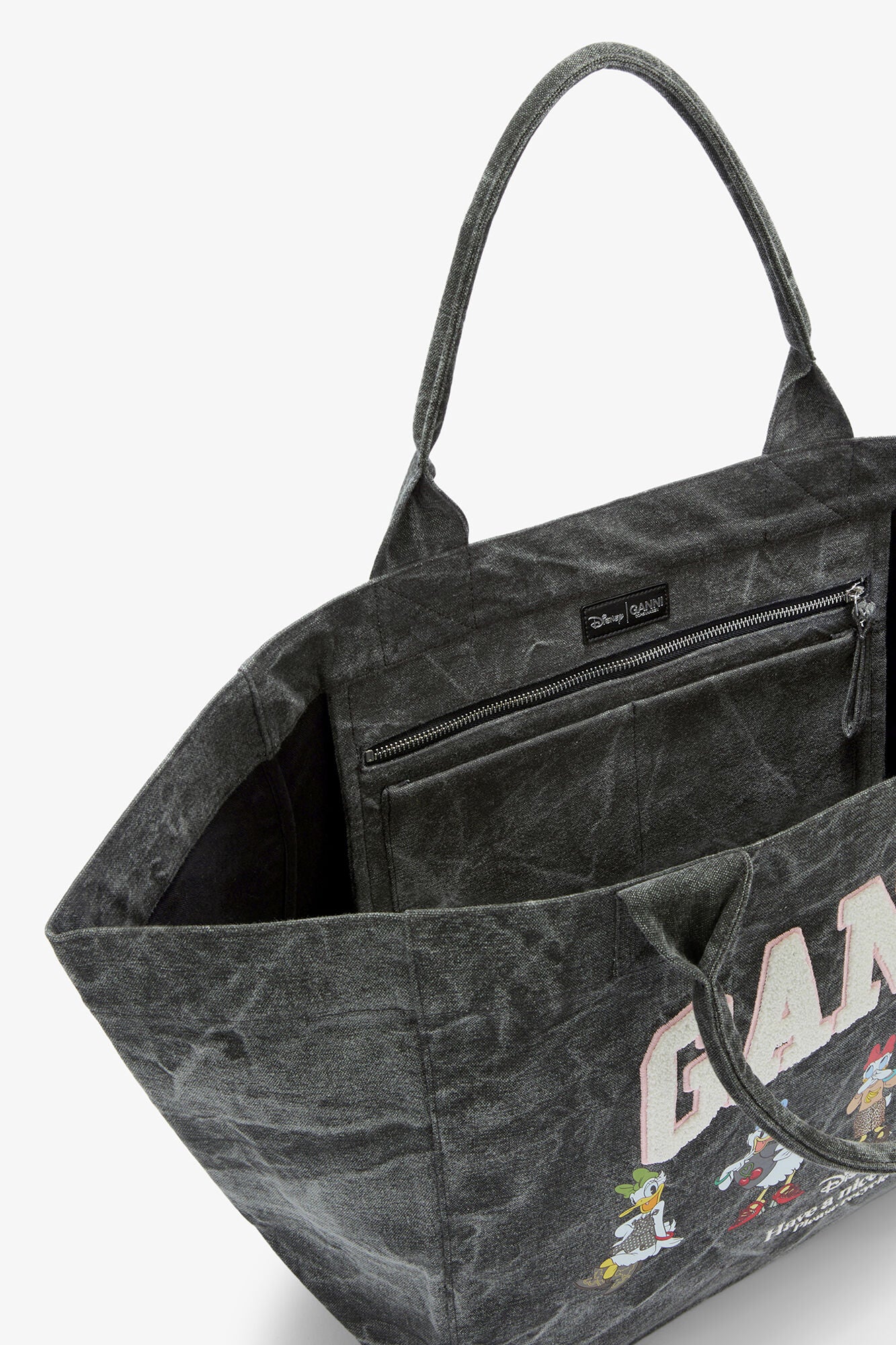GANNI New Black Oyster Daisy Duck Bleached XXL Tote