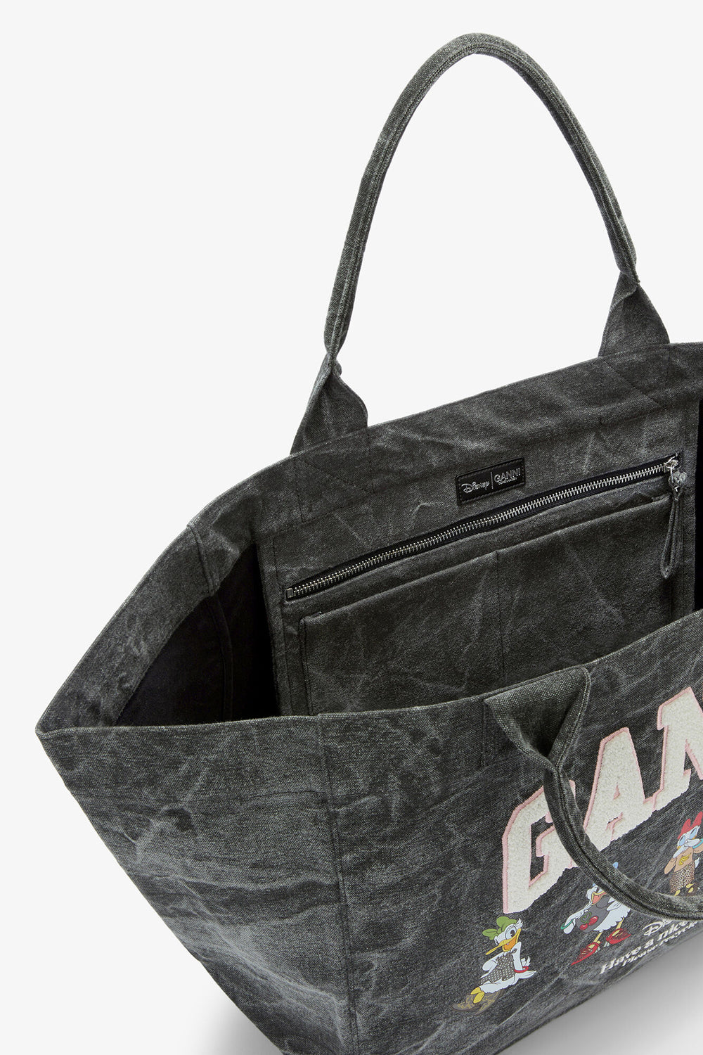 GANNI New Black Oyster Daisy Duck Bleached XXL Tote
