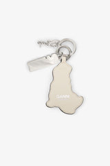 GANNI Online Egret Daisy Duck White Keyring