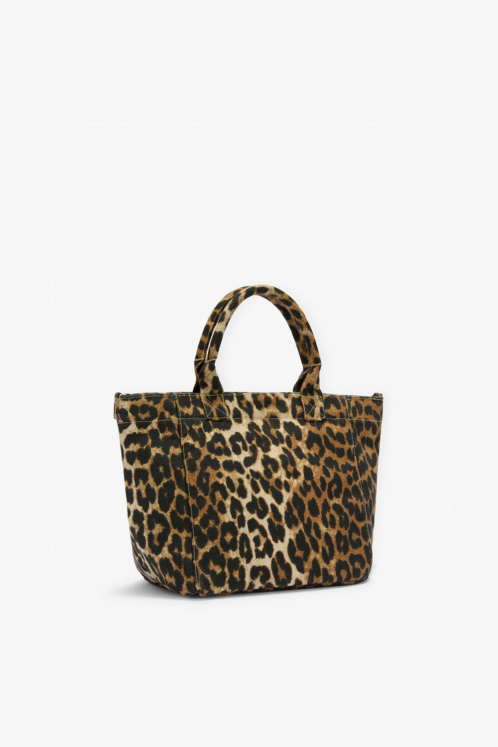 GANNI Outlet Almond Milk Daisy Duck Leopard Small Tote