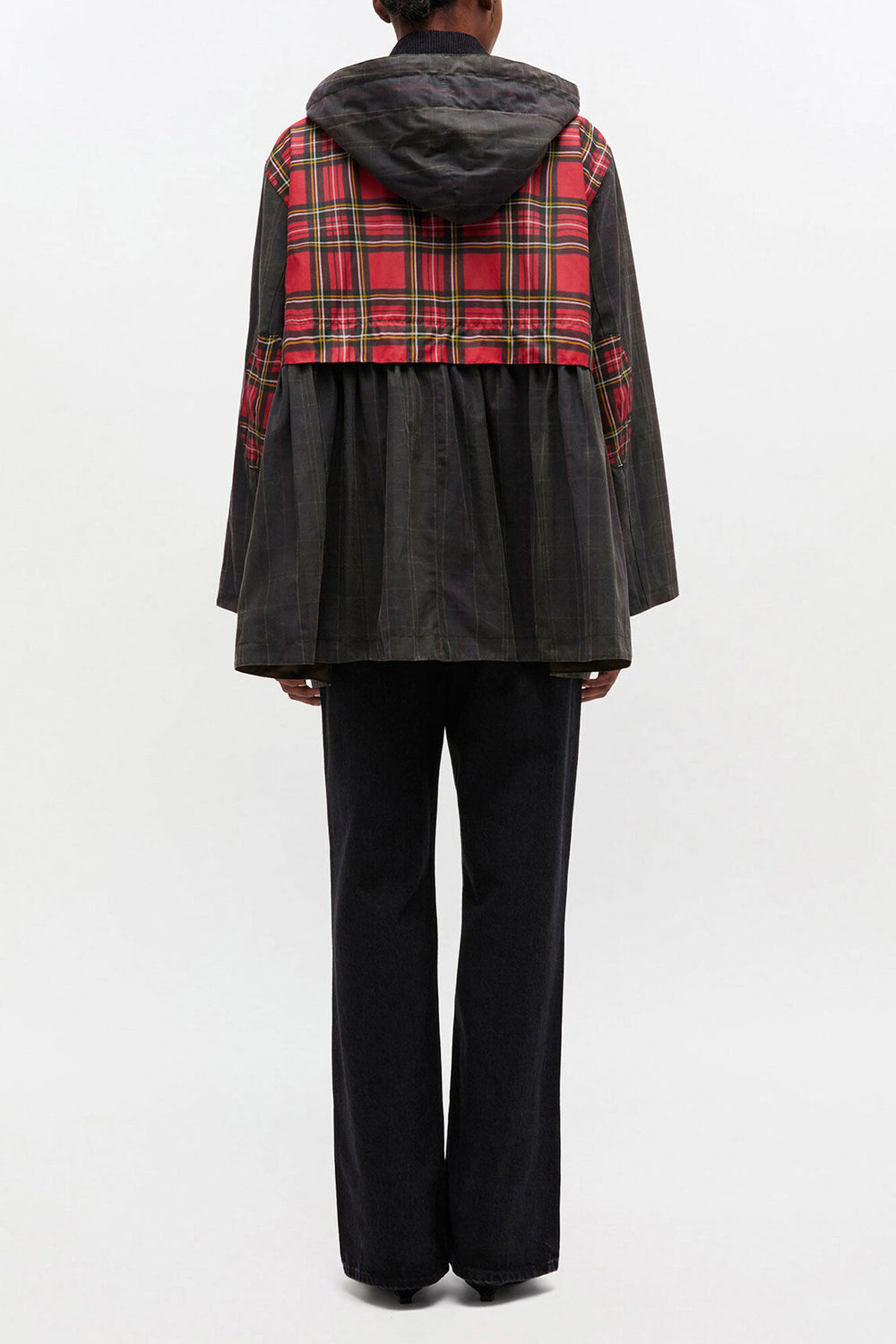 GANNI Sale Peplum Wax Jacket in Tartan