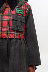GANNI Sale Peplum Wax Jacket in Tartan