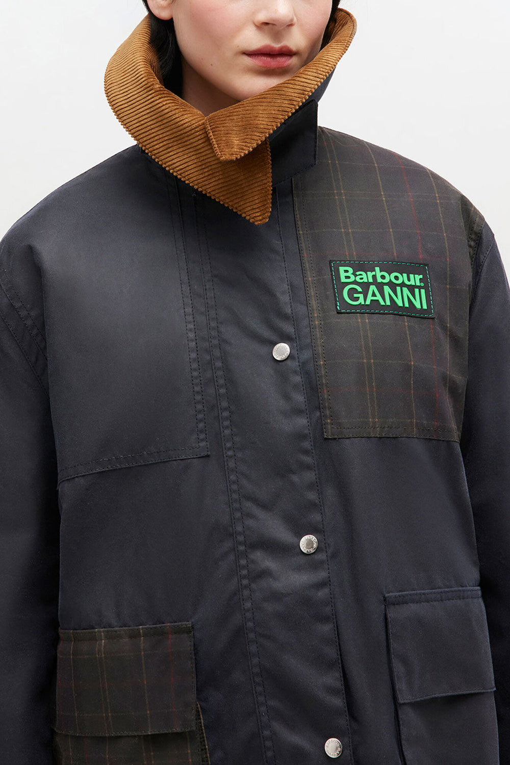 GANNI Discount Waxed Jacket in Blue