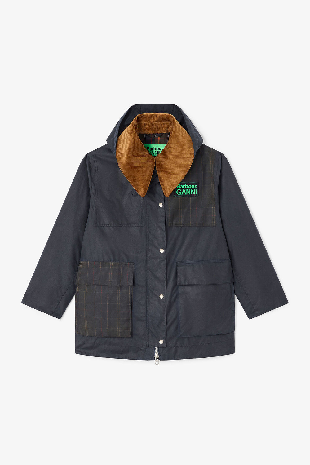 GANNI Discount Waxed Jacket in Blue