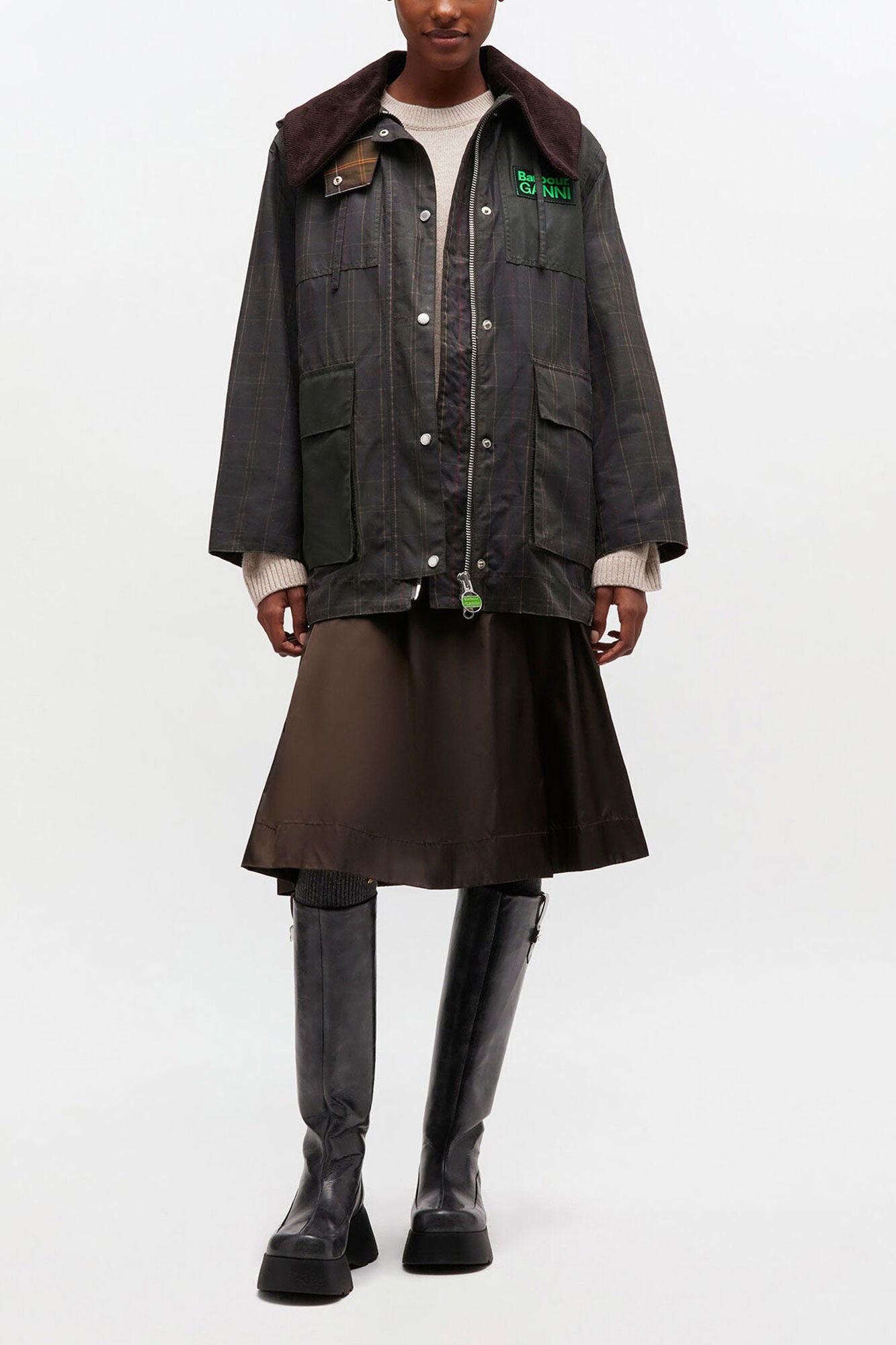 GANNI On Sale Waxed Jacket in Green
