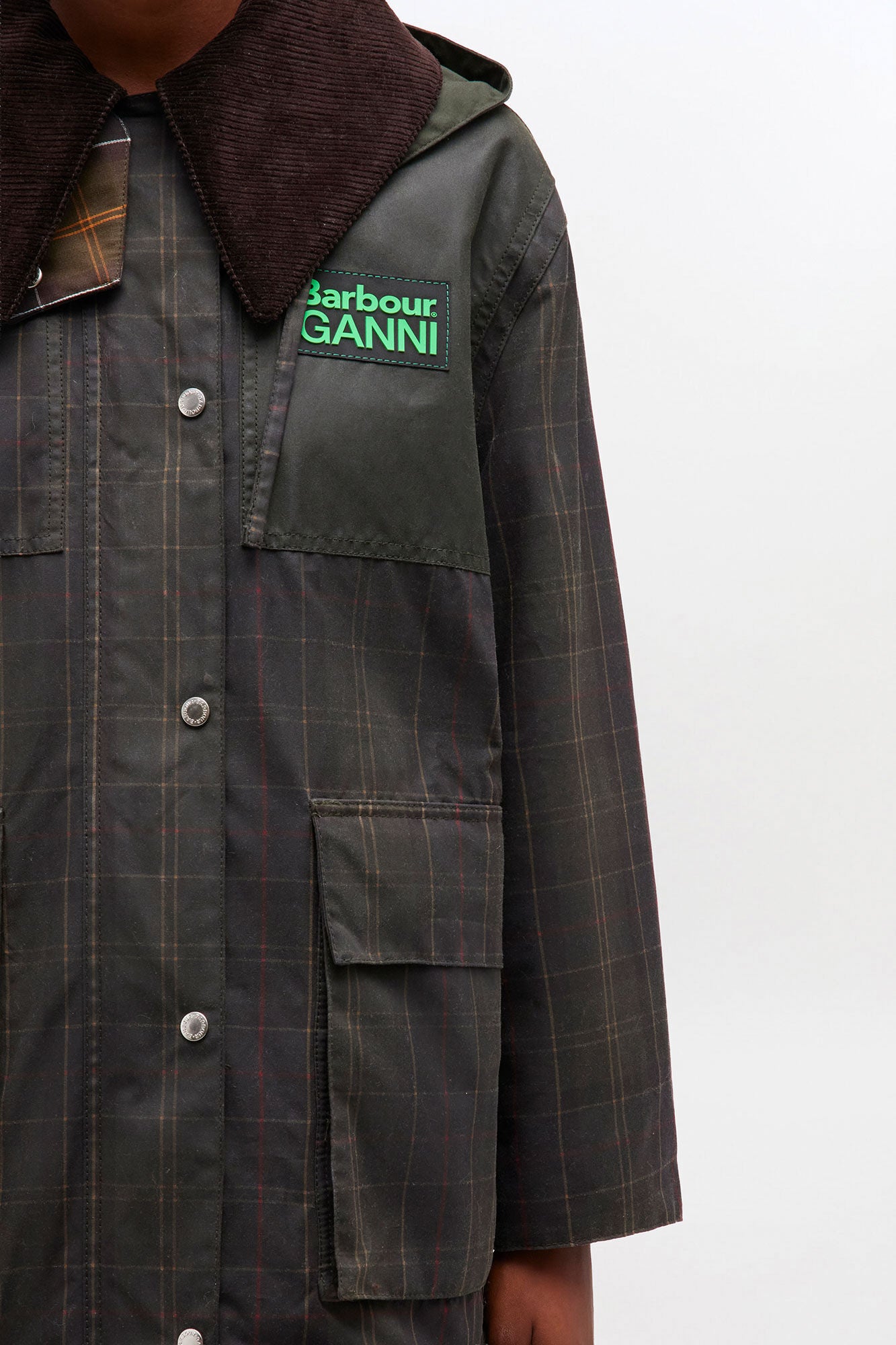 GANNI On Sale Waxed Jacket in Green