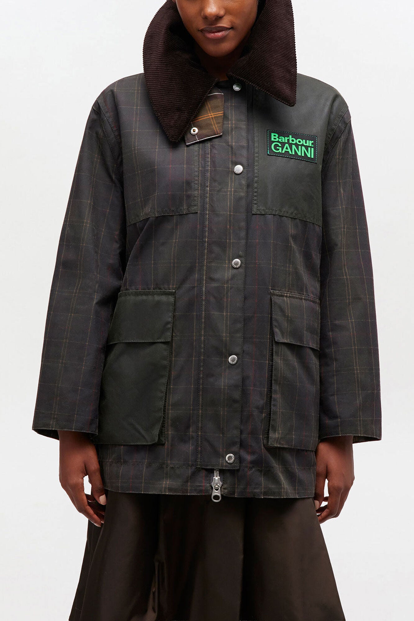GANNI On Sale Waxed Jacket in Green