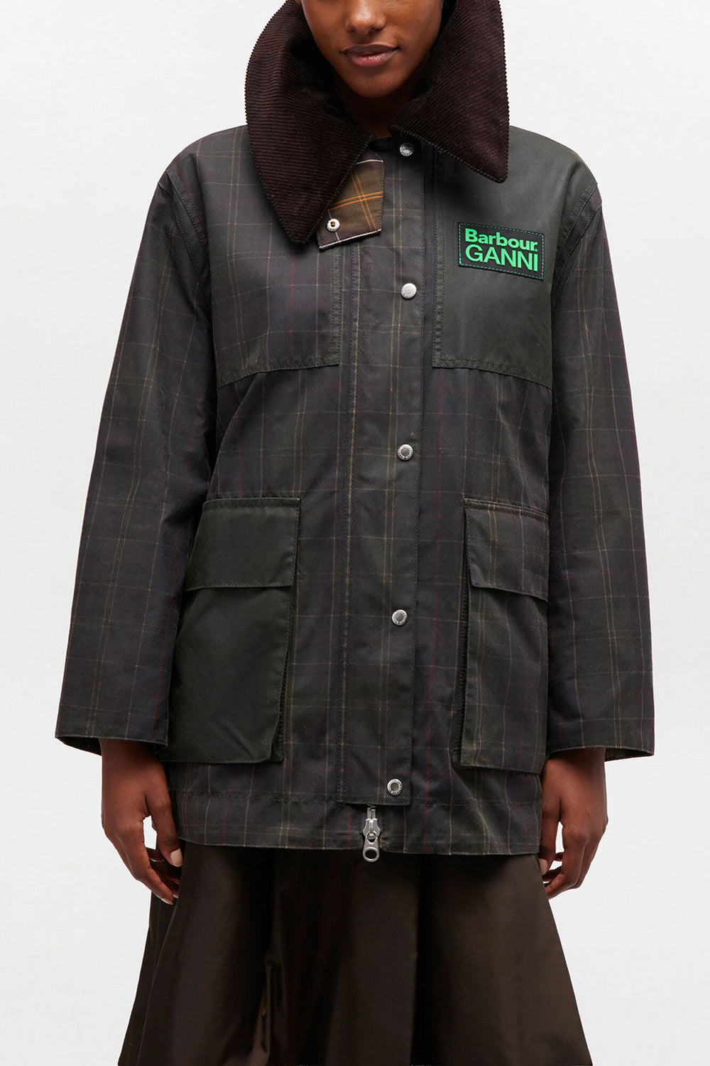 GANNI On Sale Waxed Jacket in Green