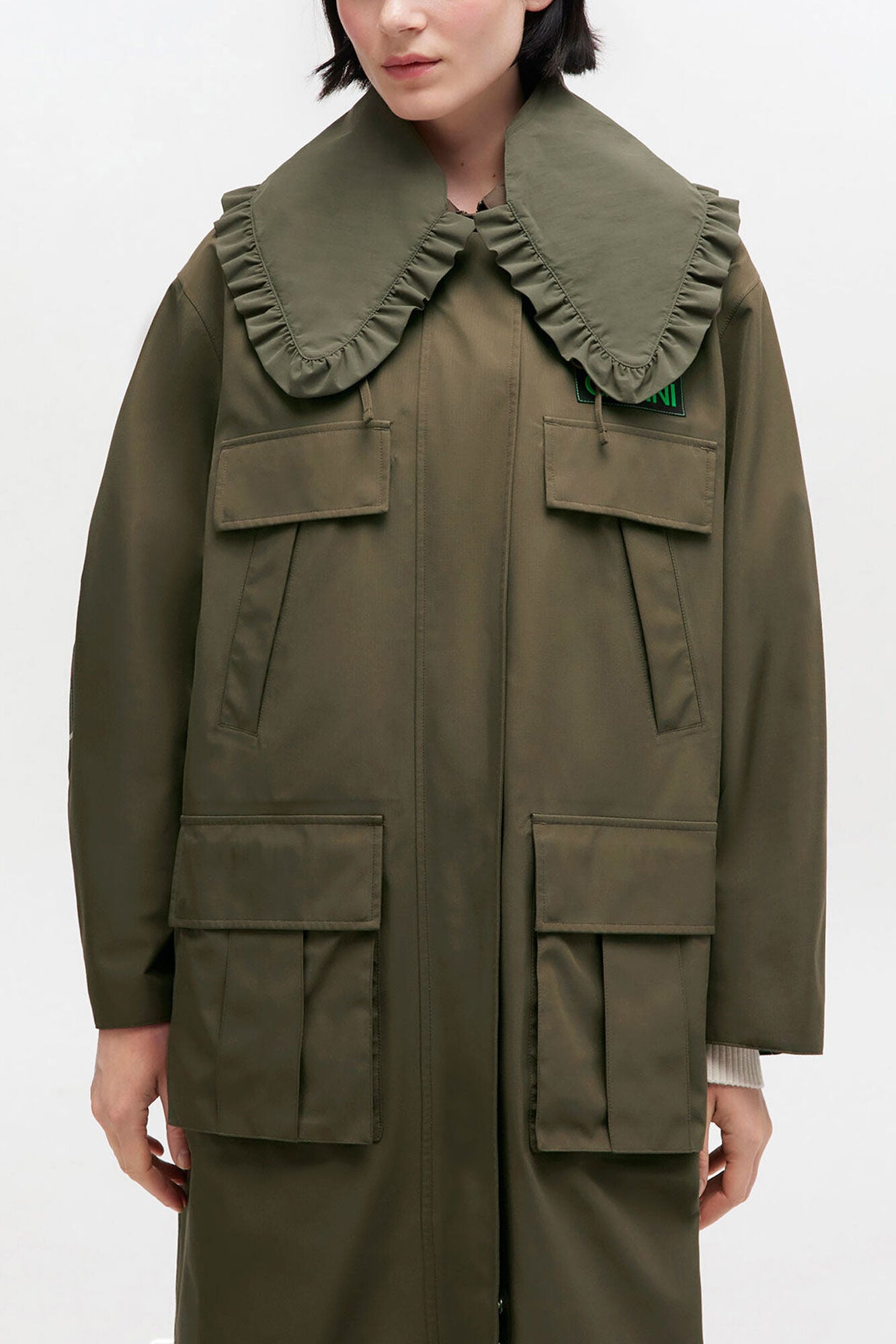 GANNI For Sale Long Coat in Green