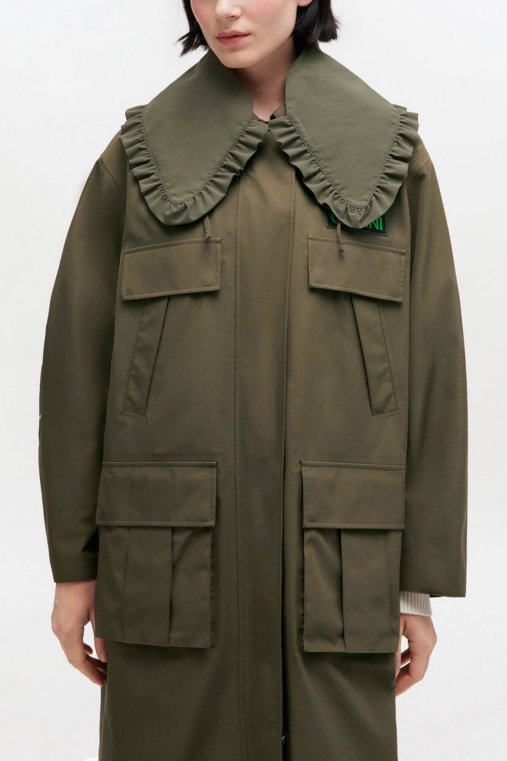 GANNI For Sale Long Coat in Green