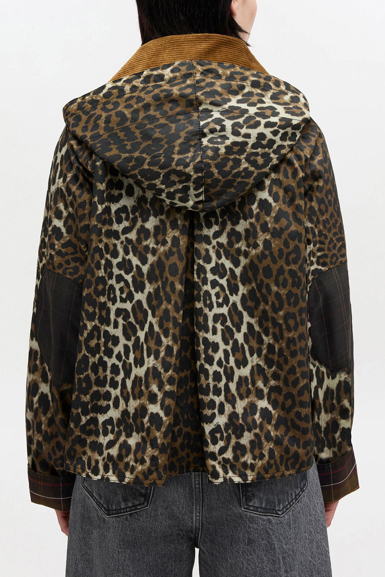 GANNI Outlet Short Wax Jacket in Leopard