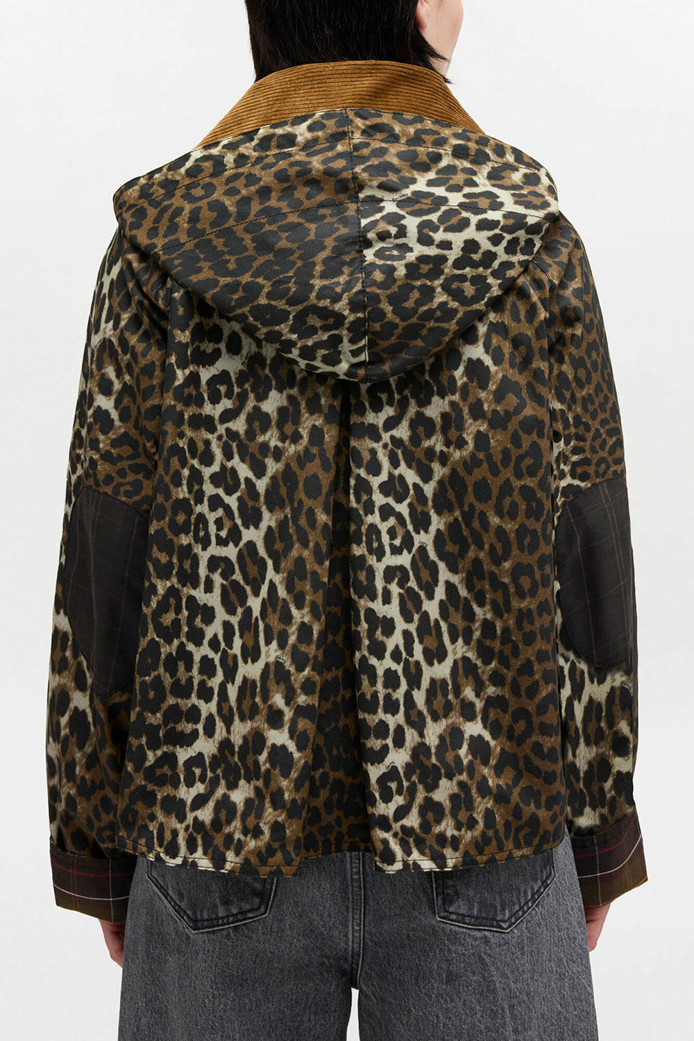 GANNI Outlet Short Wax Jacket in Leopard