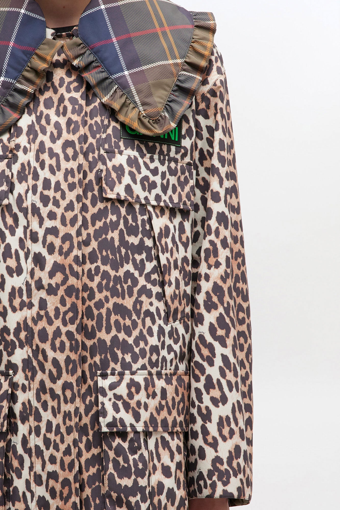 GANNI Hot Sale Long Coat in Leopard