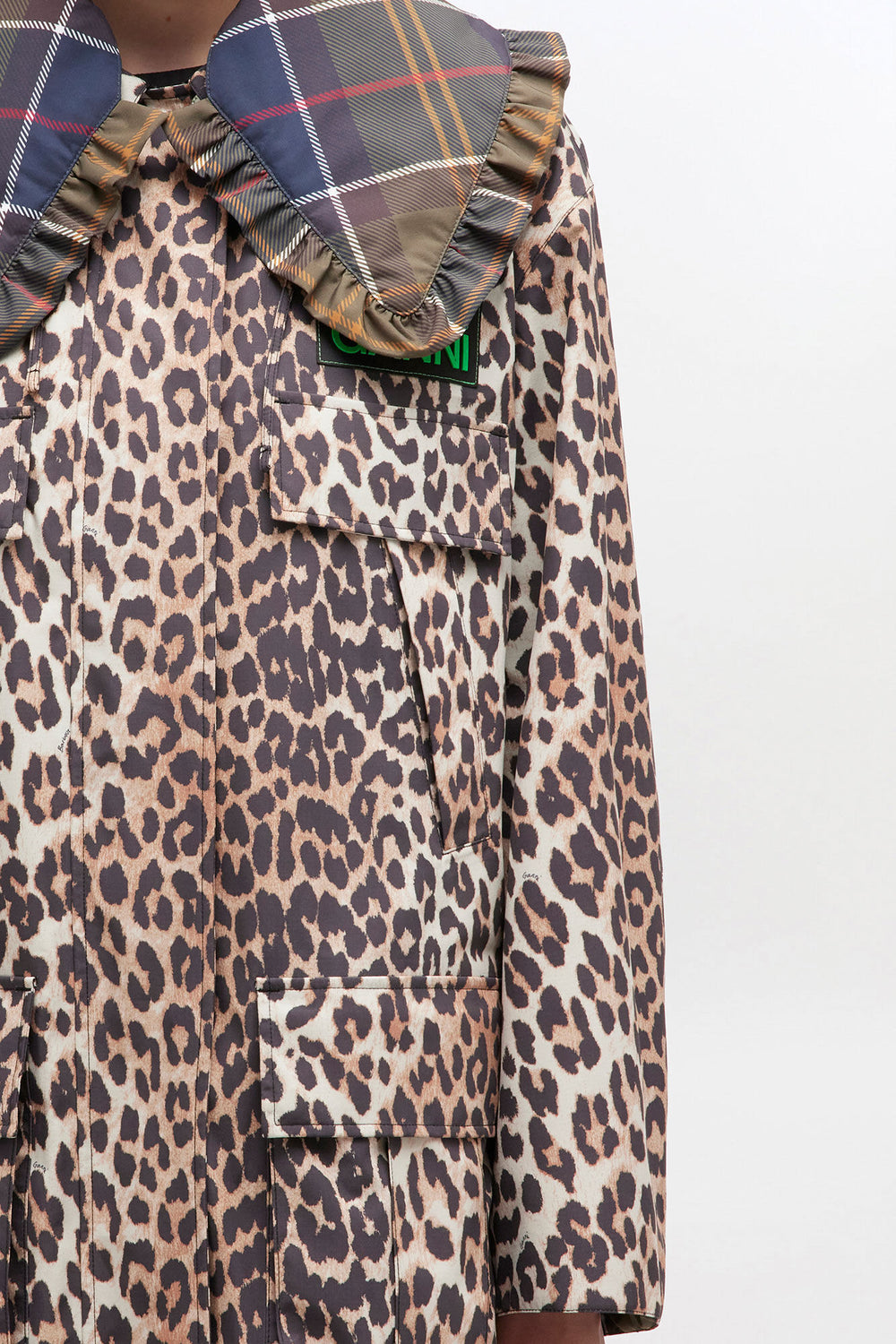 GANNI Hot Sale Long Coat in Leopard