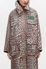 GANNI Hot Sale Long Coat in Leopard