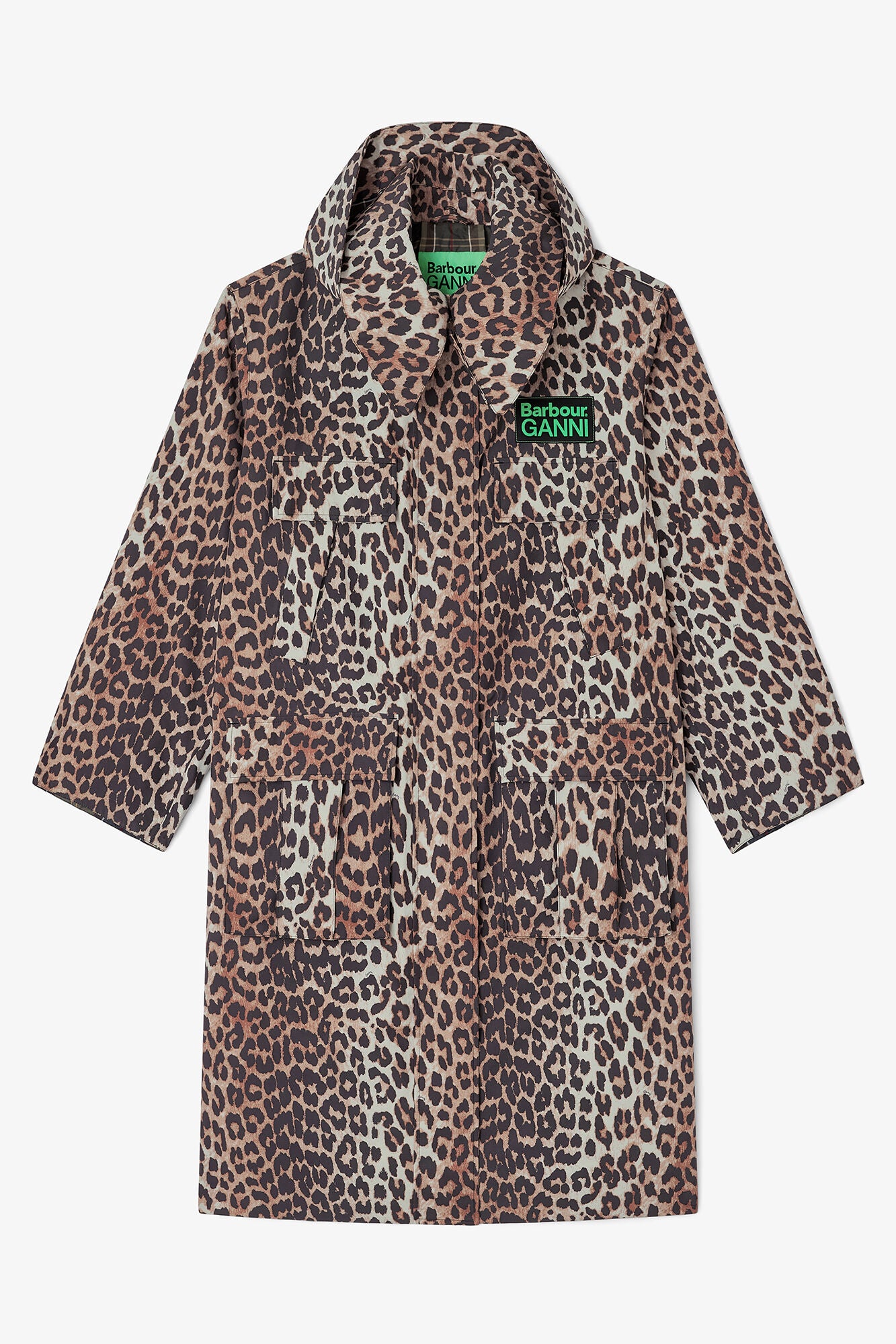 GANNI Hot Sale Long Coat in Leopard
