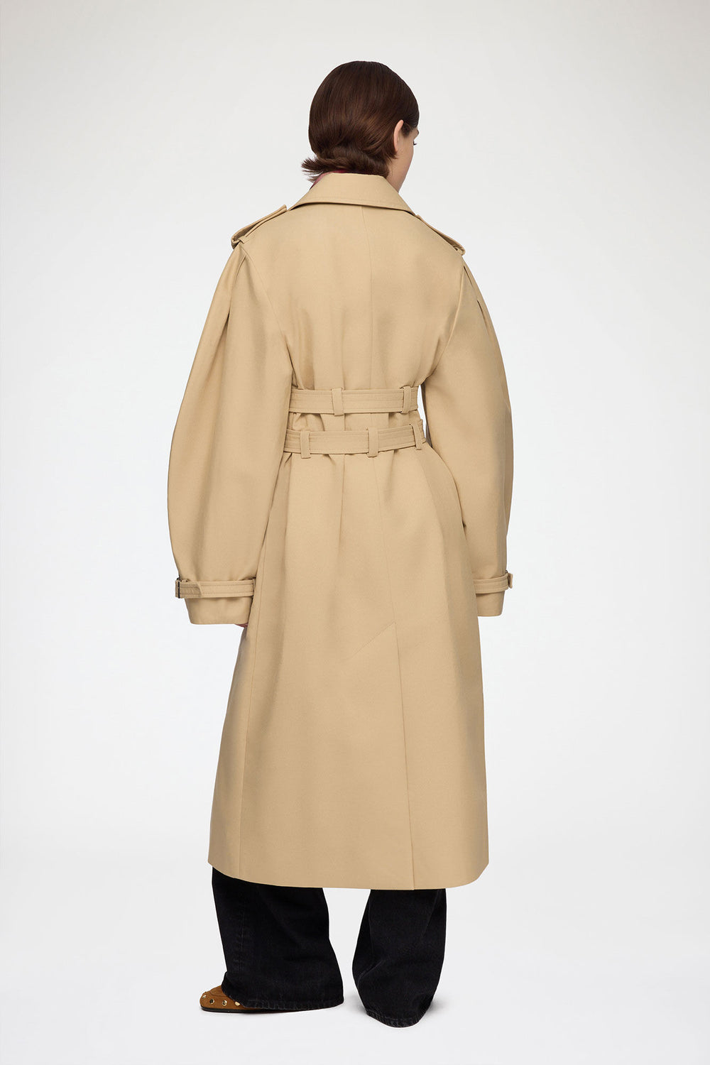 GANNI New Trench Coat in Double Cotton