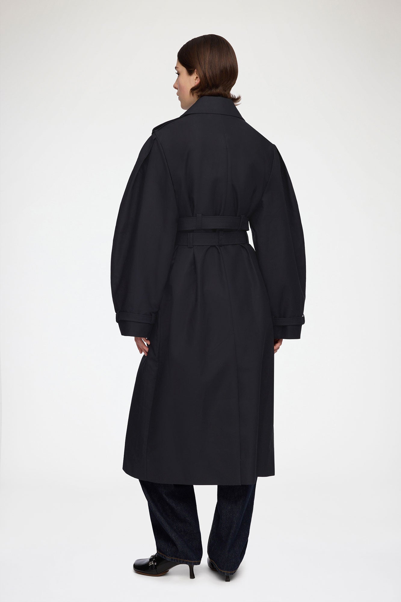 GANNI us Trench Coat in Double Cotton
