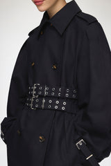 GANNI us Trench Coat in Double Cotton