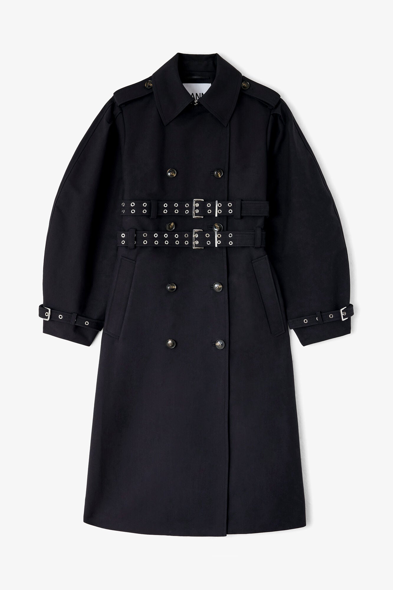 GANNI us Trench Coat in Double Cotton