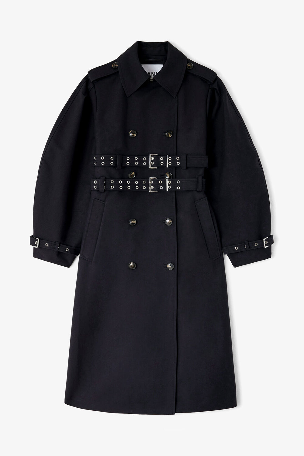 GANNI us Trench Coat in Double Cotton